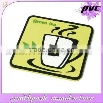 2016 Promotional gifts soft tea PVC coaster/tea PVC cup mat/tea rubber coaster