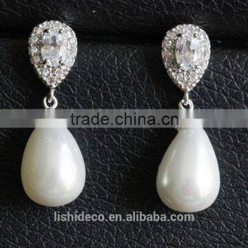 Latest Design Diamond Earring Zircon Earring Jewelry Wholesale Pearl Earring