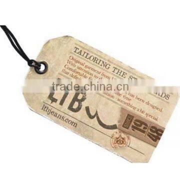 swing ticket kraft paper with eyelet hang tag