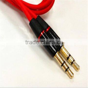 matel material 3.5mm connector aux car audio cable, aux audio cable 3.5mm, male-male audio cable for iphone