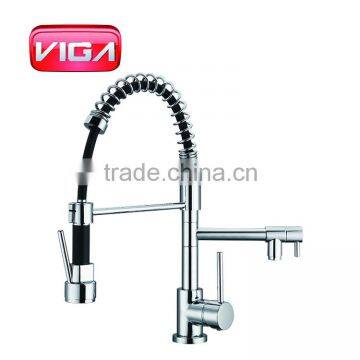 Good quality kitchen mixer SS304 spring chrome upc 61-9 nsf pull down kitchen faucet