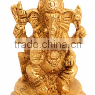 Handmade Sculpted Brass Hindu God Ganesh Ji - Religious & Spritual Idols Temples Home Gift Item Decorative