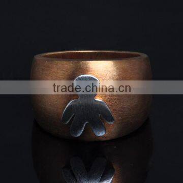 New Fashion Plain Brass Little Boy Shape Ring photo-2