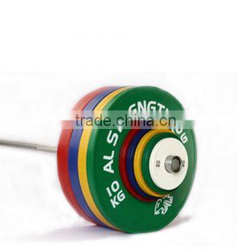 olympic weight plate/ rubber coated plate with steel flange ring