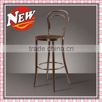 Antique aluminium wood imitaion bar stool (YG7035)