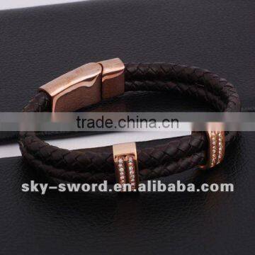 cheap engraved leather bracelets hot sale GB10242