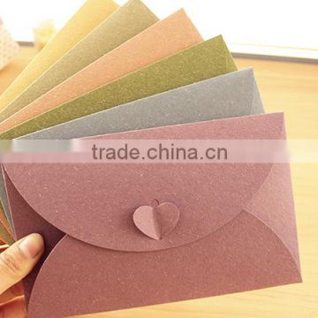 Custom Paper Storage colour Envelopes for Greeting Card with button butterfry