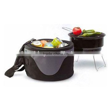 portable charcoal barbecue grill with cooler bag,camping bbq