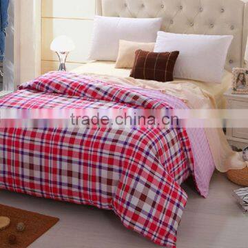 Red grid silk comforter for marriage celebrates,single or double comforter