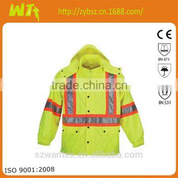 100% polyester oxford with pu coating reflective working waterproof life safety jacket with reflector