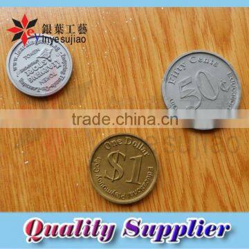 3D Standard Silver Color Shopping Plastic Coin