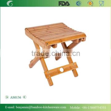 Bamboo Foldable Footstool Fishing Shower Step Square Stool Domestic Chair for Children Kids Leisure