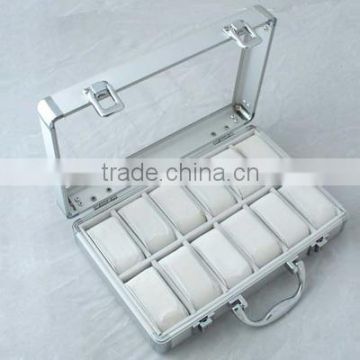 Acrylic Cover Aluminum 12 Watches Storage Presentation Case