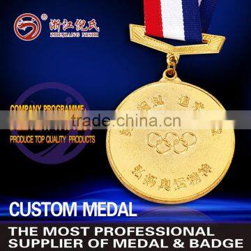 2015 hottest award sport metal swiming medal with ribbon