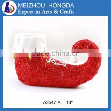 Christmas Gifts With Sisal Red Shoe LED Light