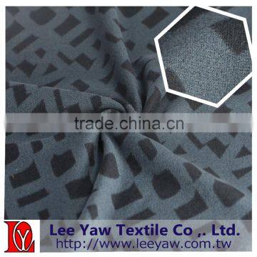 Polyester Spandex Jersey Fabric With Face Peach and Wet Print