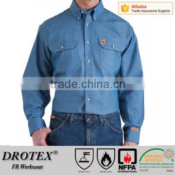 USA Hot Selling Cotton/Cotton Nylon Material Flame Resistant Work Shirts