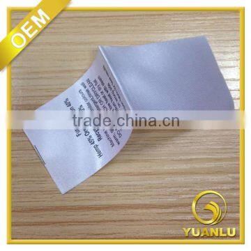 wholesale towel care label soft satin printed care label