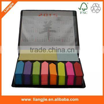 PU Leather Case with 8 arrow sticky notes,Silk Printing Leather Cover with self- adhesive note