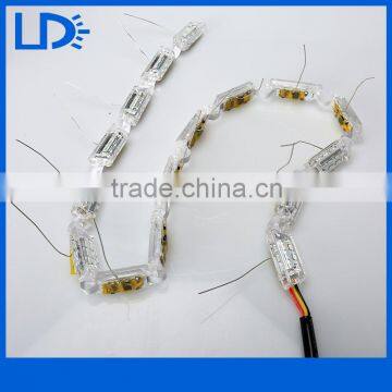 White amber led daytime running light flexible drl tear light