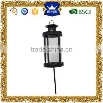 Black small tall Outdoor metal Grave Lantern With metal Pole