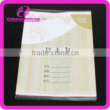 China yiwu printed color plastic opp plastic clear plastic book cover