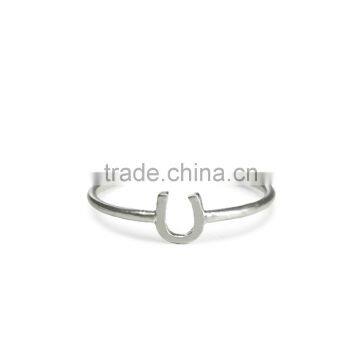 Custom delicate jewelry stainless steel silver horseshoe ring