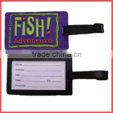 Custom Design Eco-friendly Logo Embossed Soft Pvc Luggage Tag