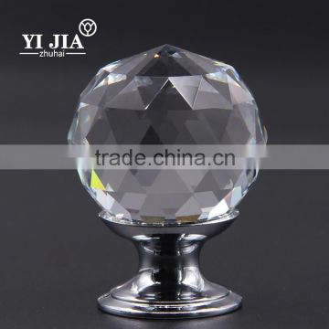 30mm brass furniture clear glass knob