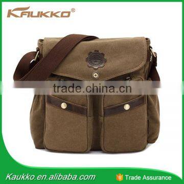 Khaki canvas crossbody sling bag vintage messenger bags