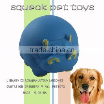 2014 plastic hippo squeak pet toy