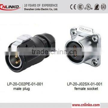 Made in china 2pin cable power connector manufacturers IP 67 waterproof connector coaxial connector