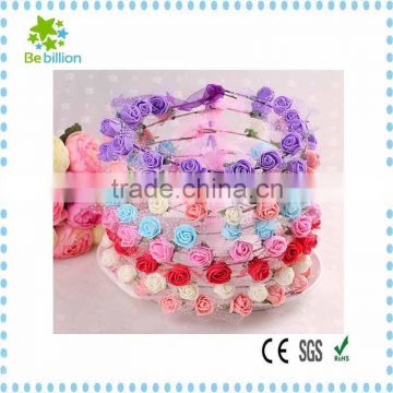 2015 hotting sale floral flower hairband ,girl Boho style tiara crown flower hairband