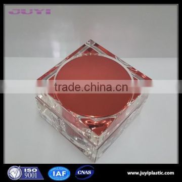 new type square cosmetic jar, luxury red acrylic cosmetic face cream jar 30g 50g