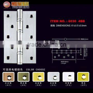 6 inches furniture ball bearing steel hinge(satin steel plated)