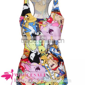 3D Adventure Time All Characters Digitally Printed Tank Top BX064 for women,women summer vest