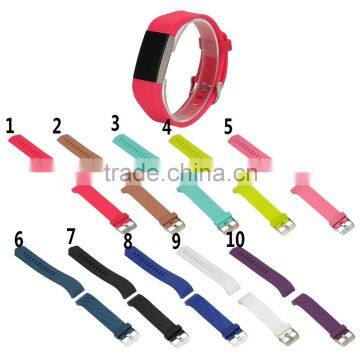 Silicone Replacement Band for For Fitbit Charge 2 Heart Rate Smart Wristband Bracelet Wearable Belt Strap