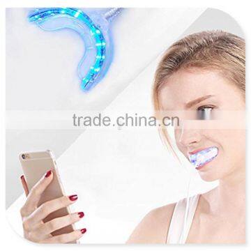 Professional Blue Color LED Teeth Whitening Trays, Super Soft Silicone Teeth Whitening LED Accelerator Mouth Tray with 3 Adaptor