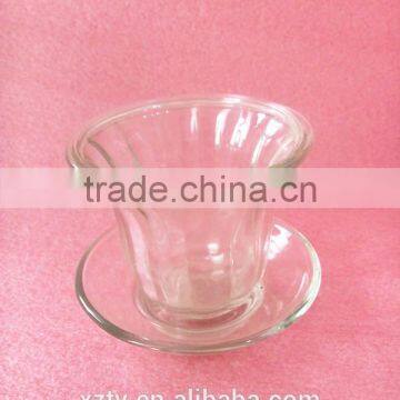 6oz wholesale cheap mini white glass tea cup with saucer