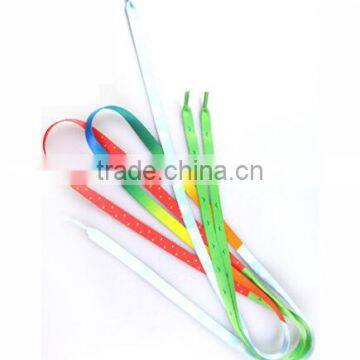 Coloured satin ribbon shoelaces