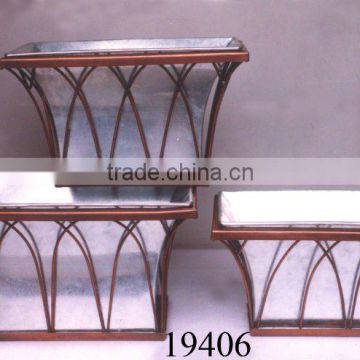 planter with iron holder, garden planter, iron planter