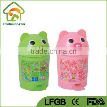 Pig Frog Plastic Foot Pedal Children Trash Can