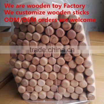 ODM OEM customize wooden sticks Beech wood round sticks Rhythm bar