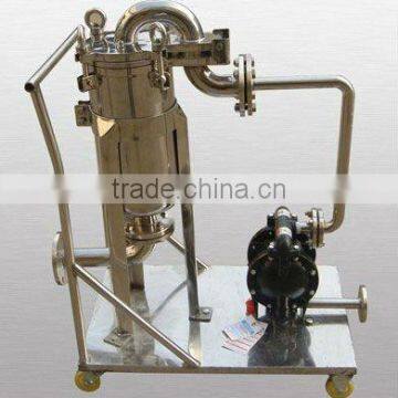 Stainless Steel Movable Bag Filter Housing With Pump