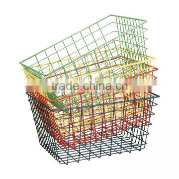 Multi-color Eco-friendly Painted Finished Fruit Vegetable Washing Basket Wire Stacking Basket photo-2