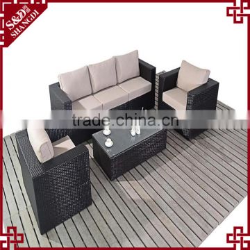 outdoor furniture set poly rattan L shape sofa