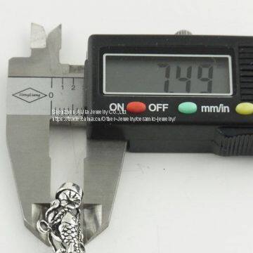 Long Curbe Tube Silver Spacer Tube Beads With Fish Pattern photo-4