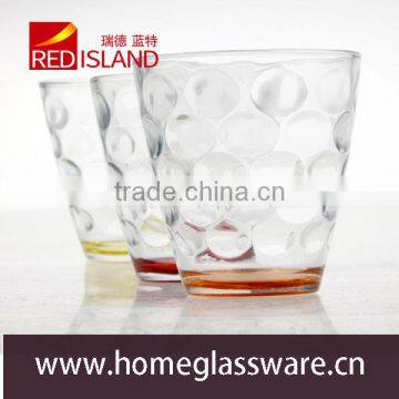 glass manufactory supply fashion beer shot glass cup color bottom