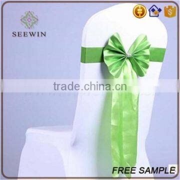 Soft Chiffon Bow Tie Satin Chair Sash for Christmas Party photo-4