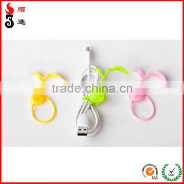 2015 Novelty Beautiful Sprout Shape USB Cable and Earphone Wire Silicone Cable Binder